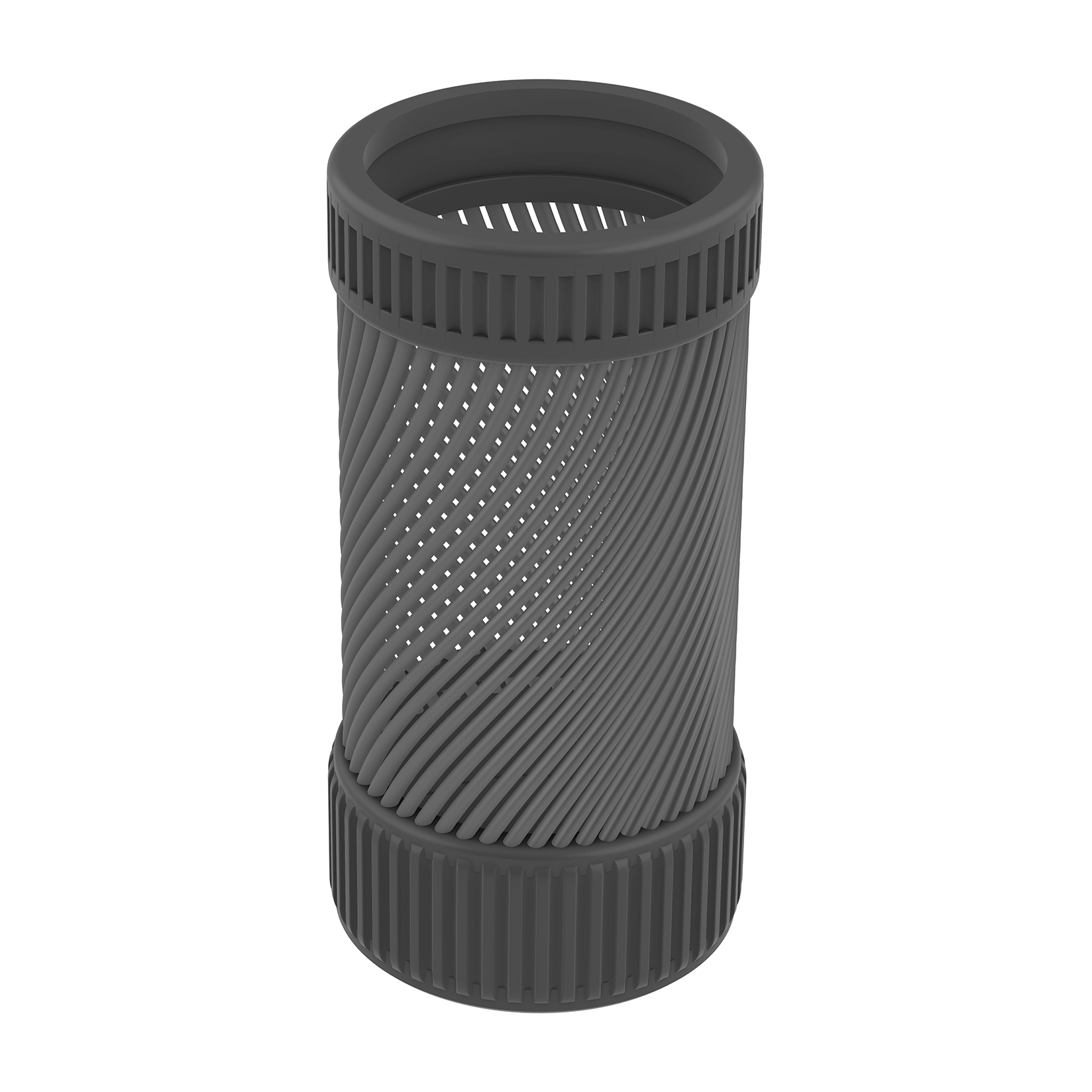 Spiral ribbed lattice geometry for error-tolerant mechanical load distribution